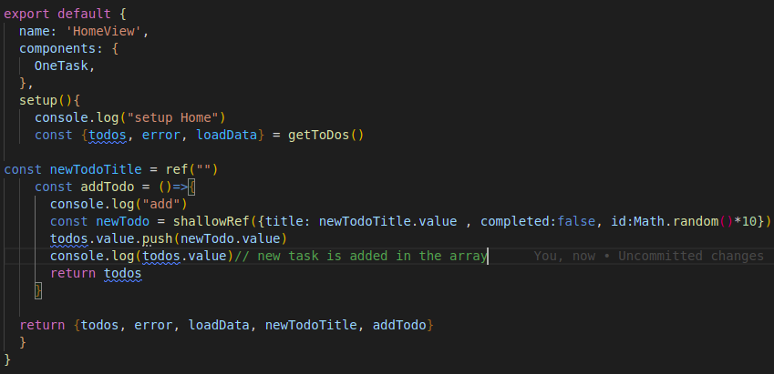 The code where I have the problem
