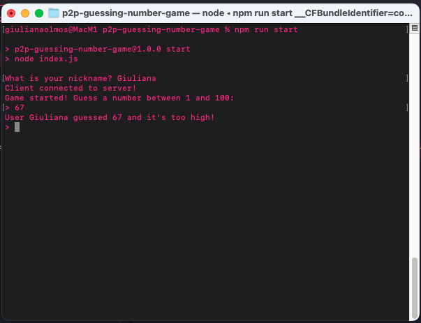 The player guesses a number