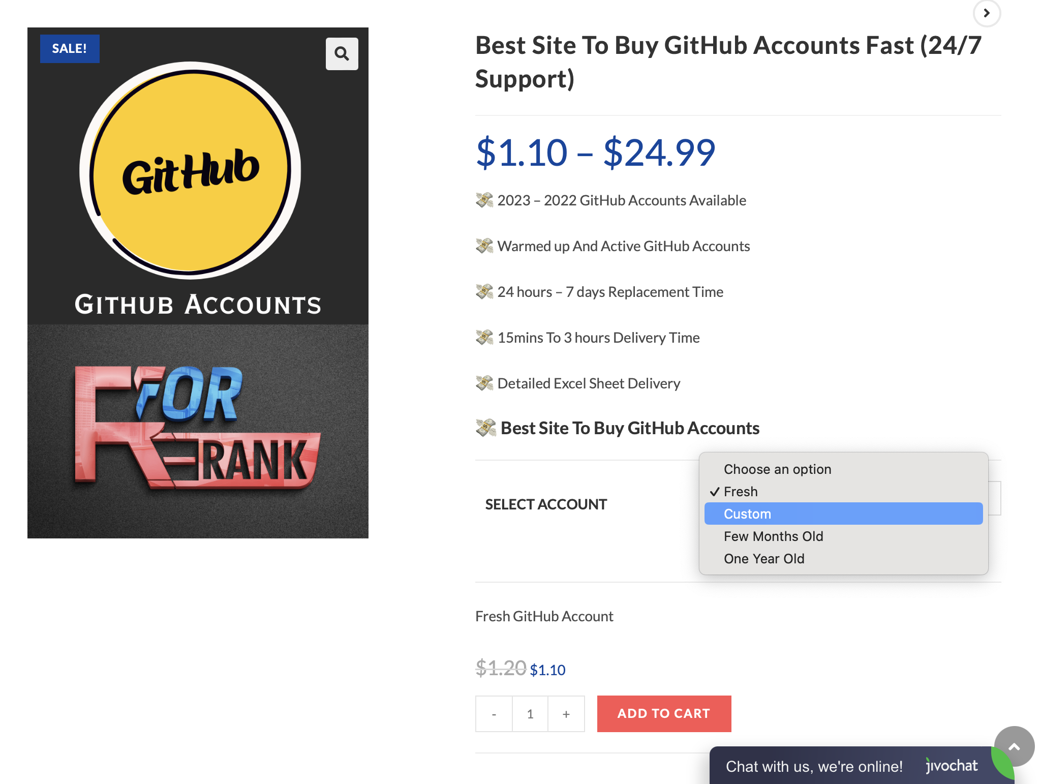 Buy GitHub usernames