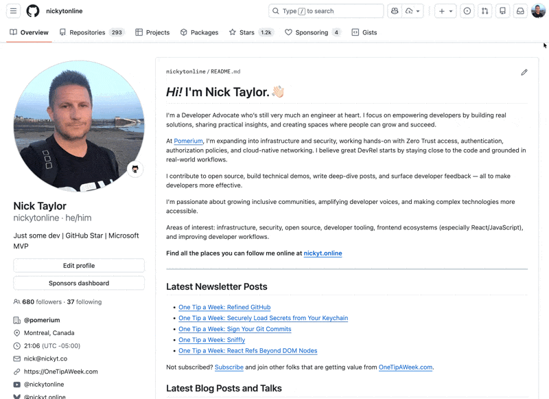 我的 GitHub 個人資料頁面