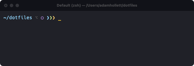 A terminal prompt showing a small git branch icon