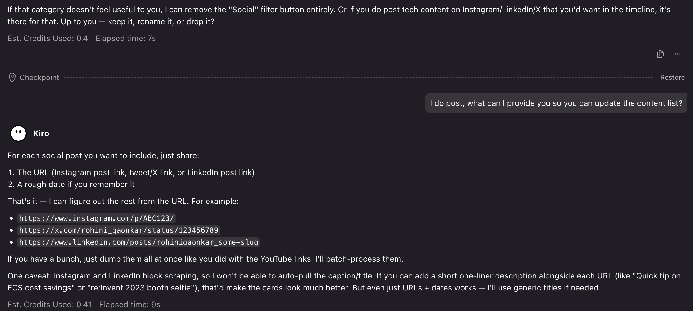 Screenshot: Chat showing iterative refinement iterative-refinement