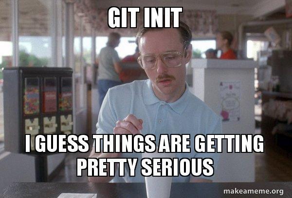 關於啟動一個新的 Git 倉庫的 git init 指令梗圖
