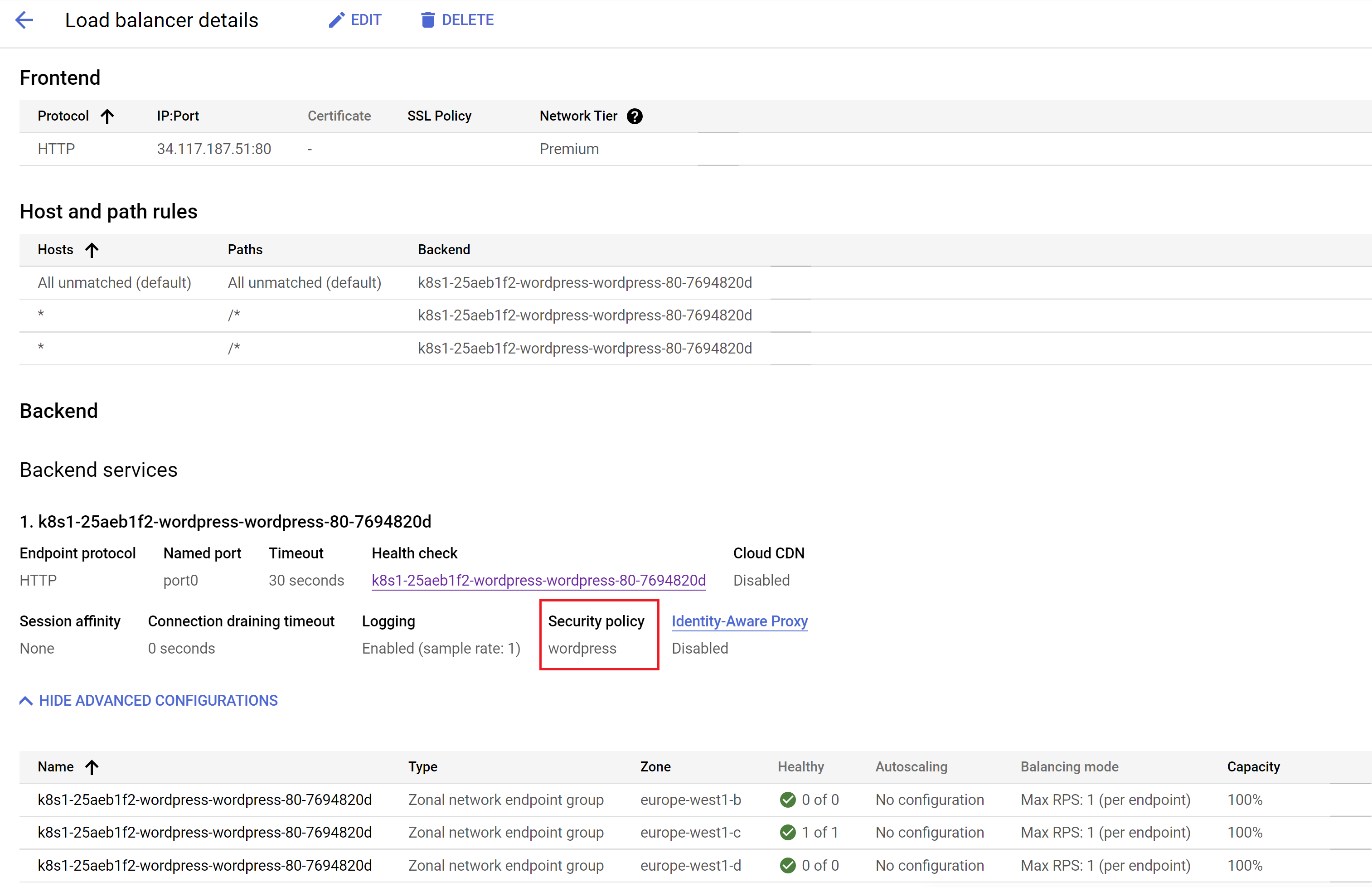 LB Security Policy Check