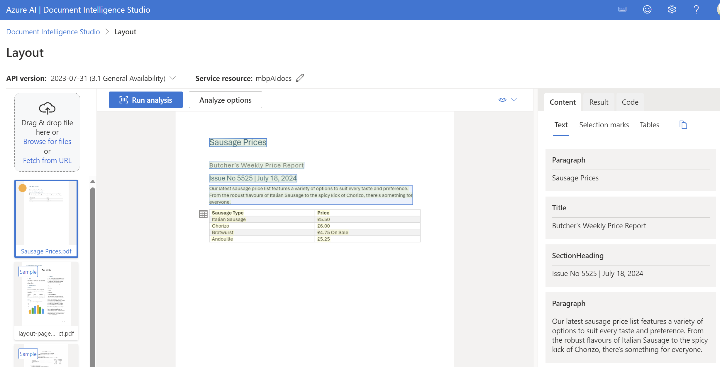 Layout Model Paragraphs