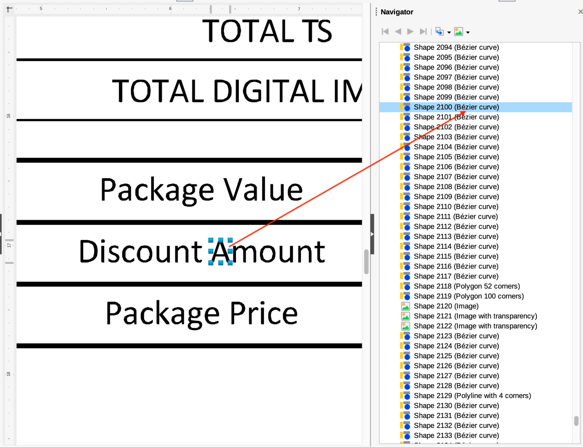 A zoomed-out portion of a PDF file with curves instead of text.
Each character is represented as a Bezier curve