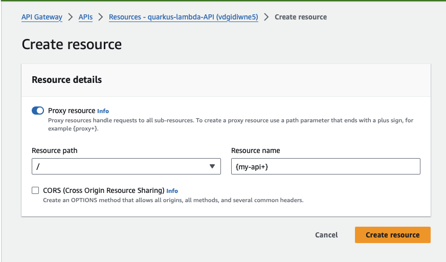 Resources with created proxy