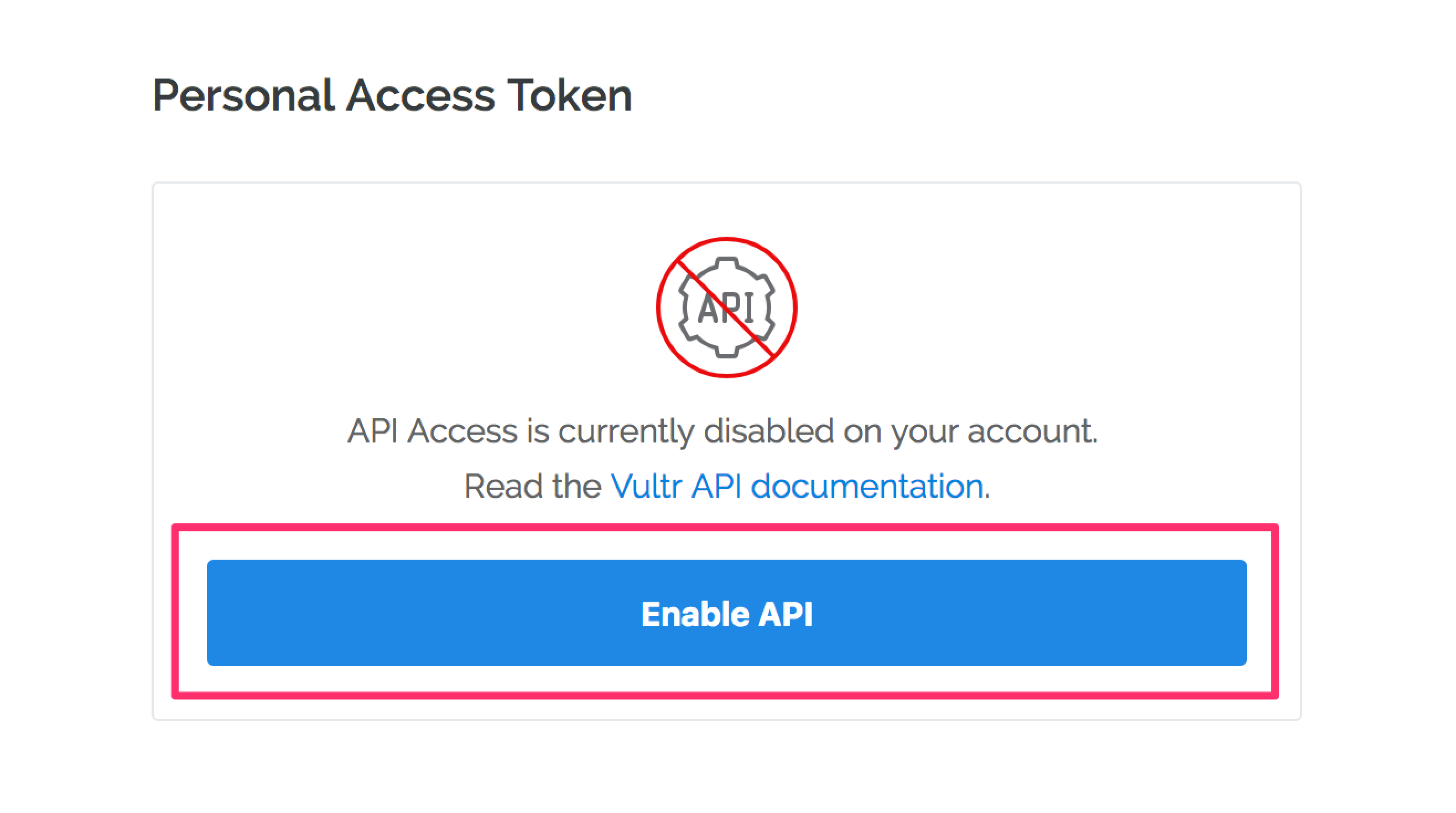 Vultr activate API