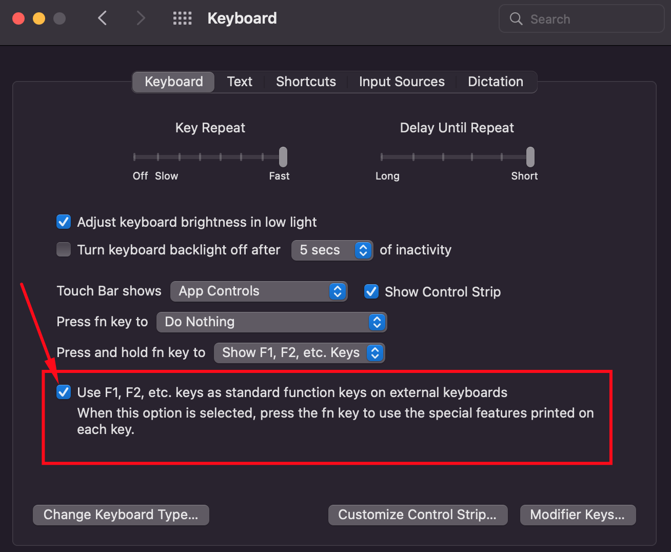 fn key - preferences