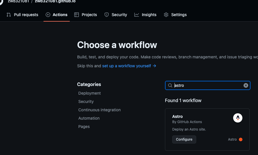astro workflow