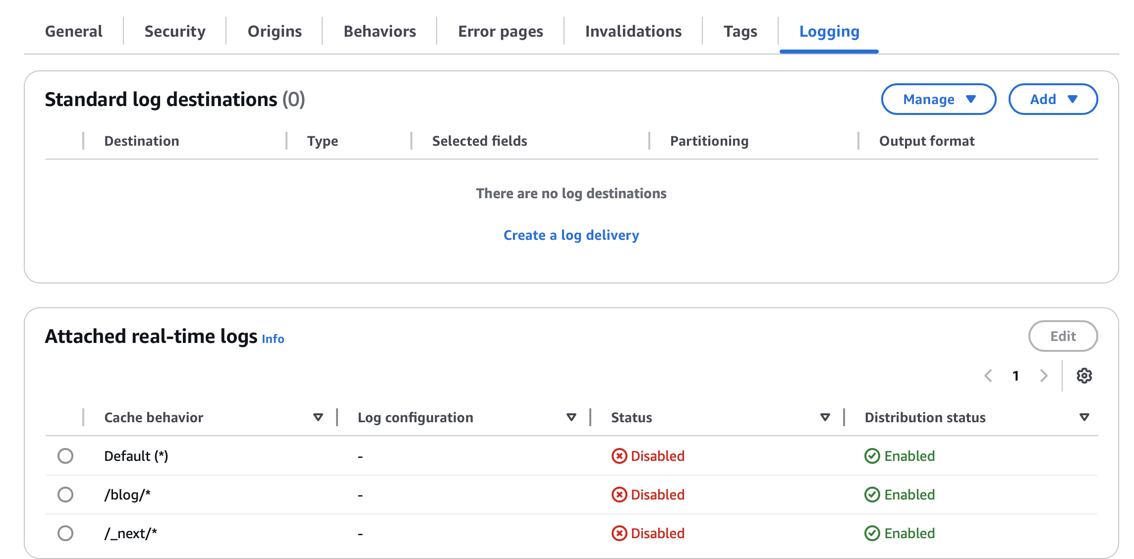 Cloudfront create