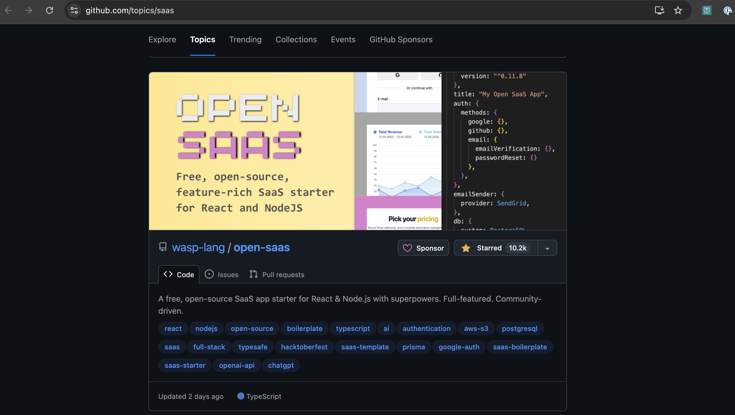 開放 SaaS——GitHub 主題“SaaS”