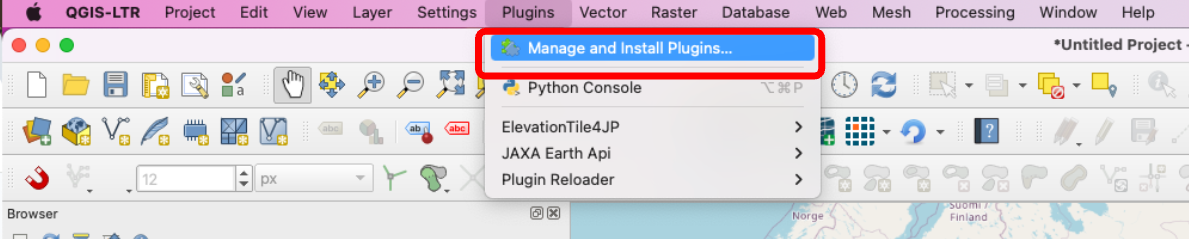 Plugin menu