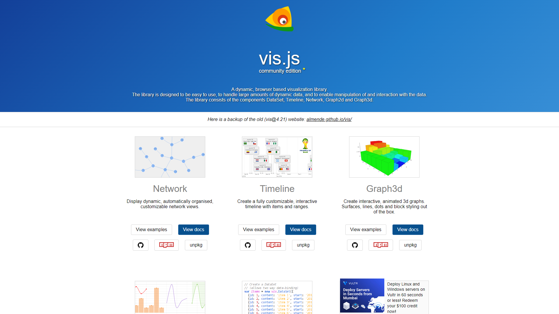 Vis.Js Chart Library