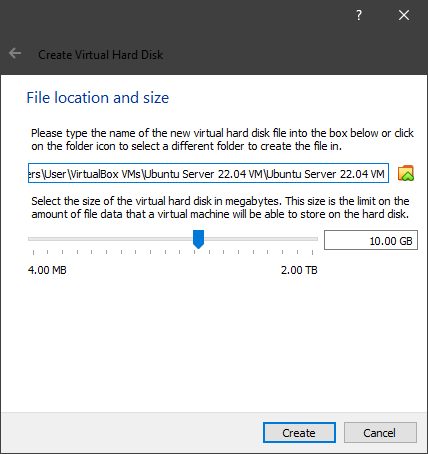 File location and size