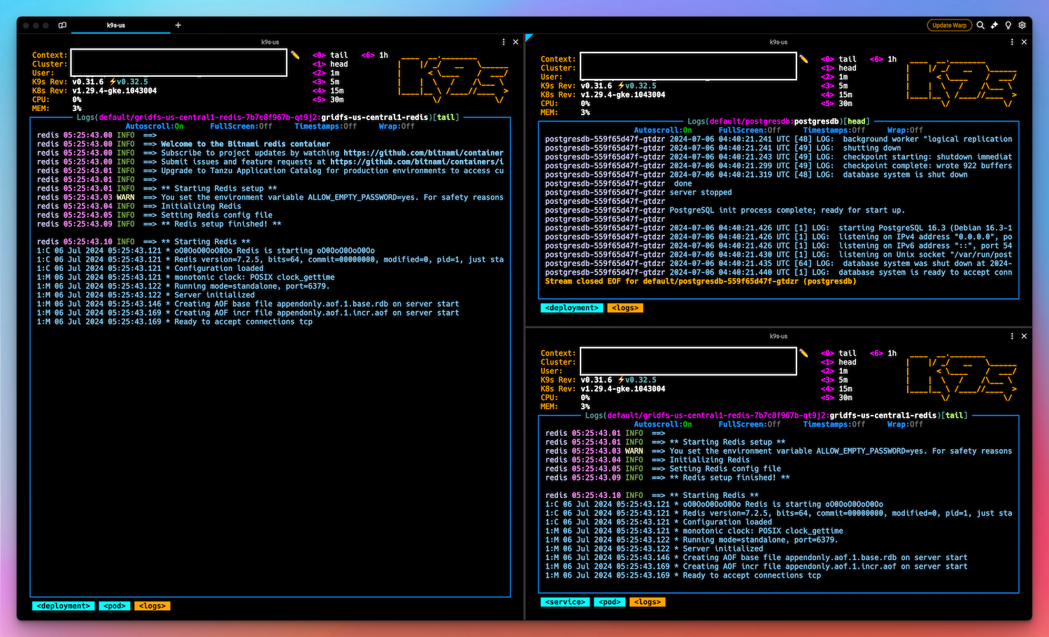 Viewing Logs of multiple pods at the same time