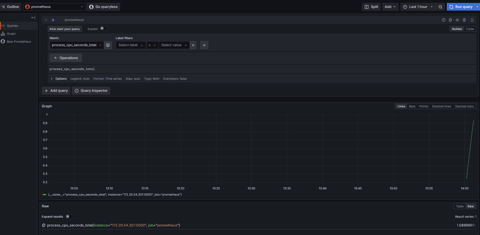 Prometheus raw metrics displayed in browser