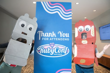 cute bots and Ruby flag