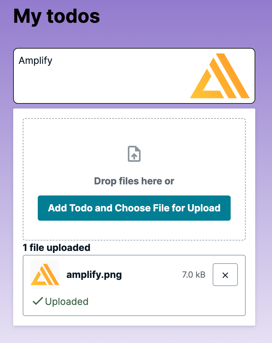 Storage Manager with one amplify.png file uploaded