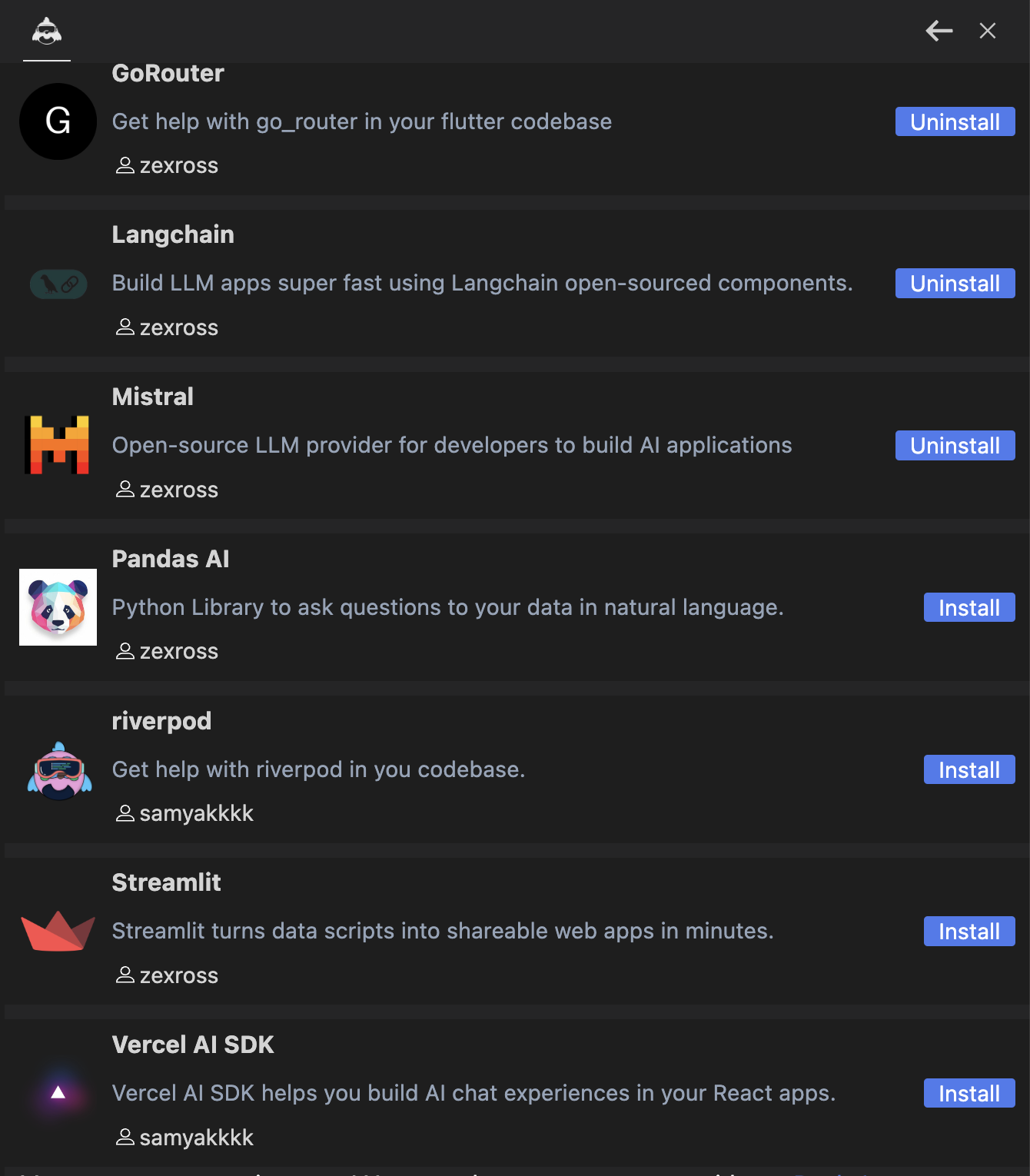 Installing Langchain agent from commanddash