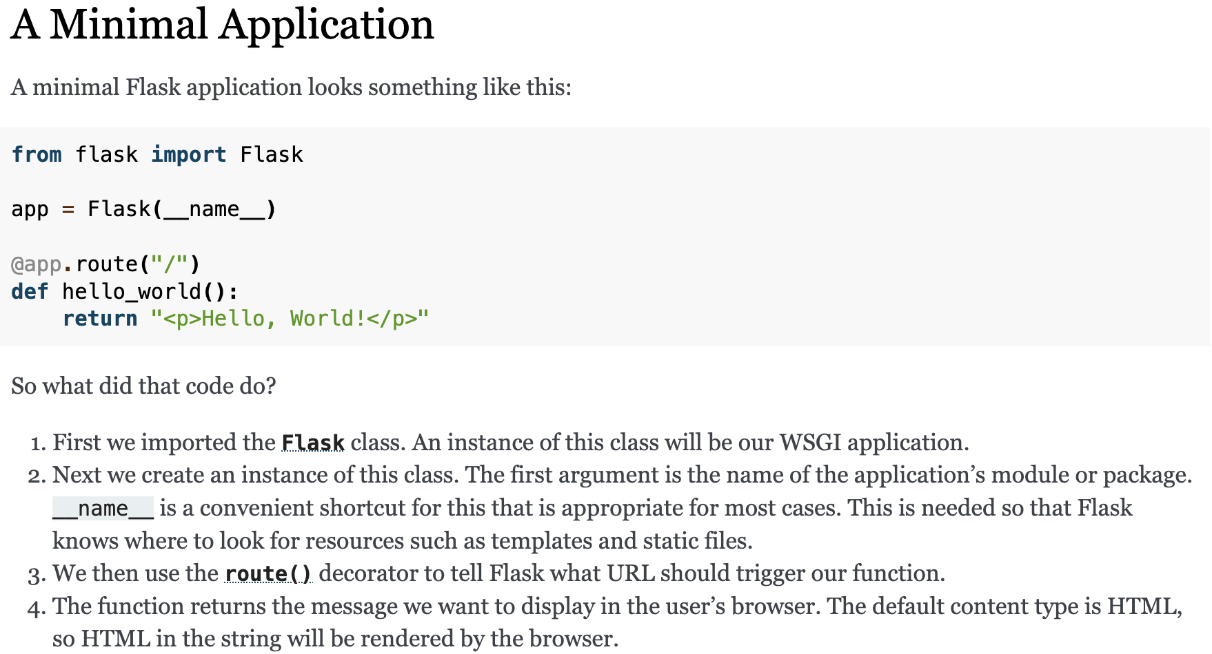 Flask Official Quickstart