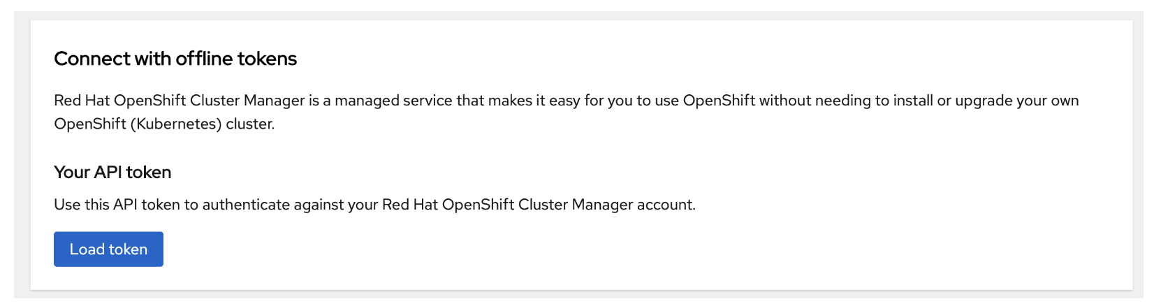Load API token for rosa