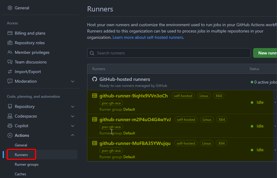 Github-Organization-Level-Self-hosted-Runners