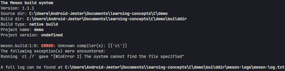 No such compiler found
