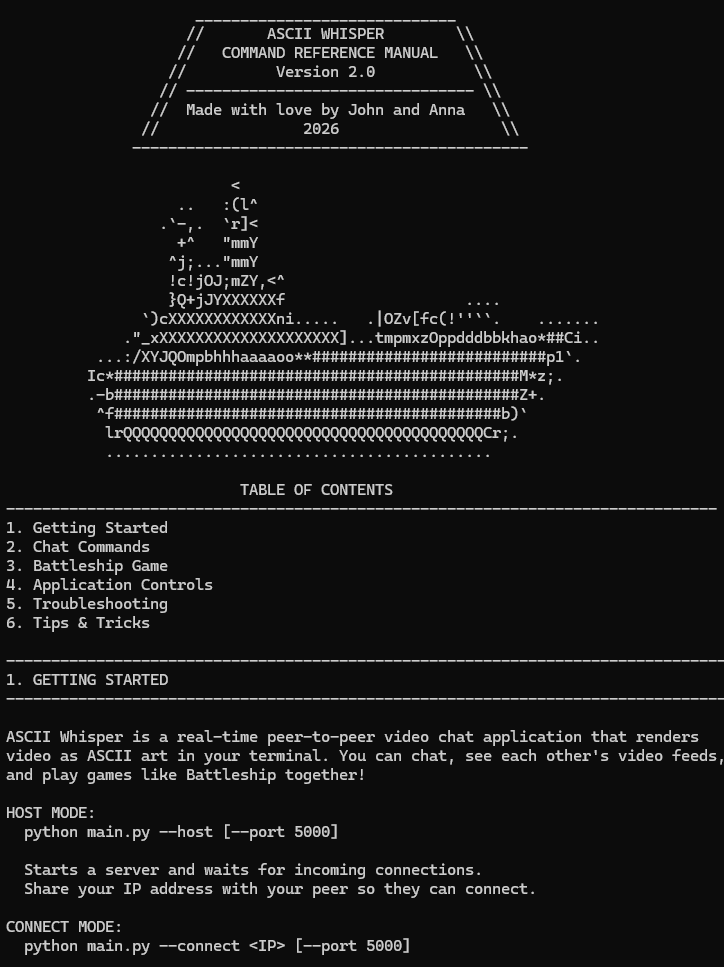 ascii whisper user manual