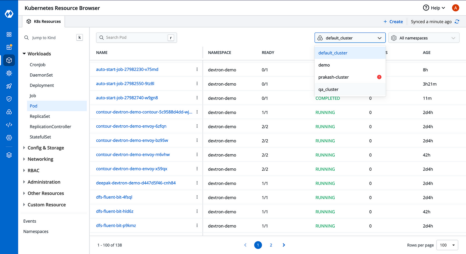 Resource Browser (Devtron Kubernetes Dashboard)
