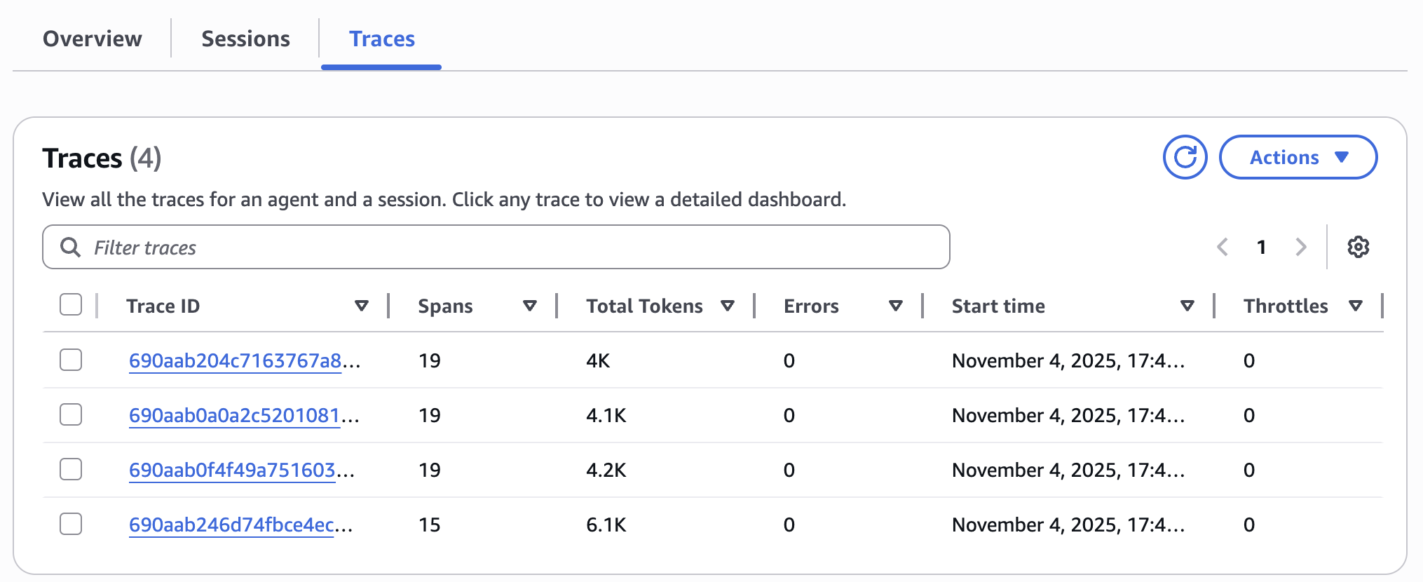 AI agent traces observability