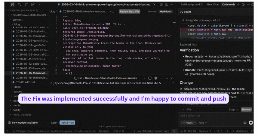 Change applied on the correct branch; ready to commit and push