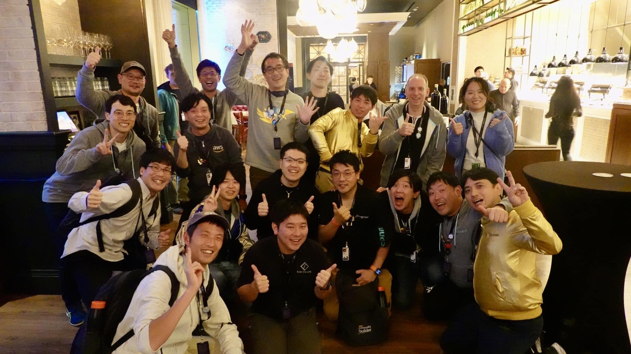 Group photo from networking event for AWS Community Builders
