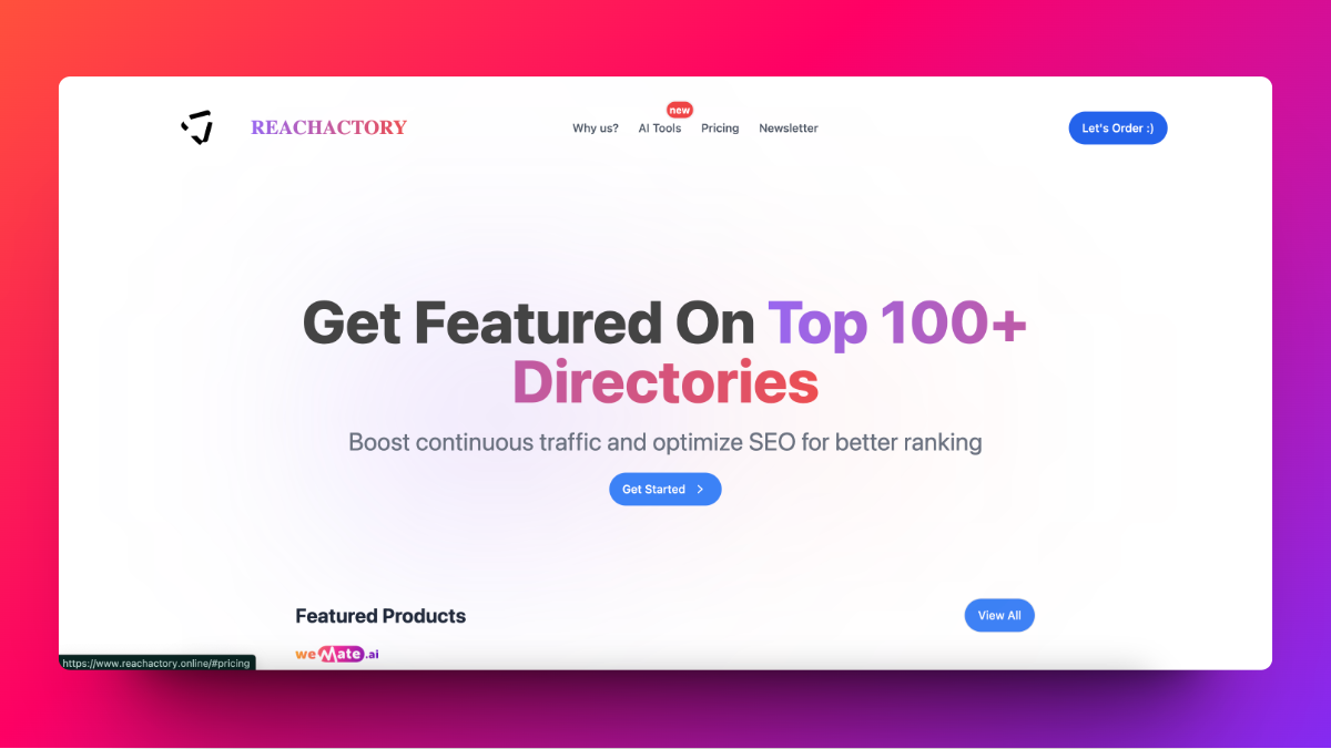 Reachactory - Get Featured in Top 100+ Directories