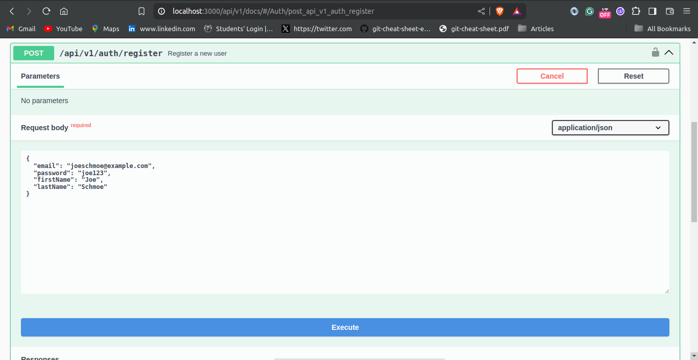 Creating a new user