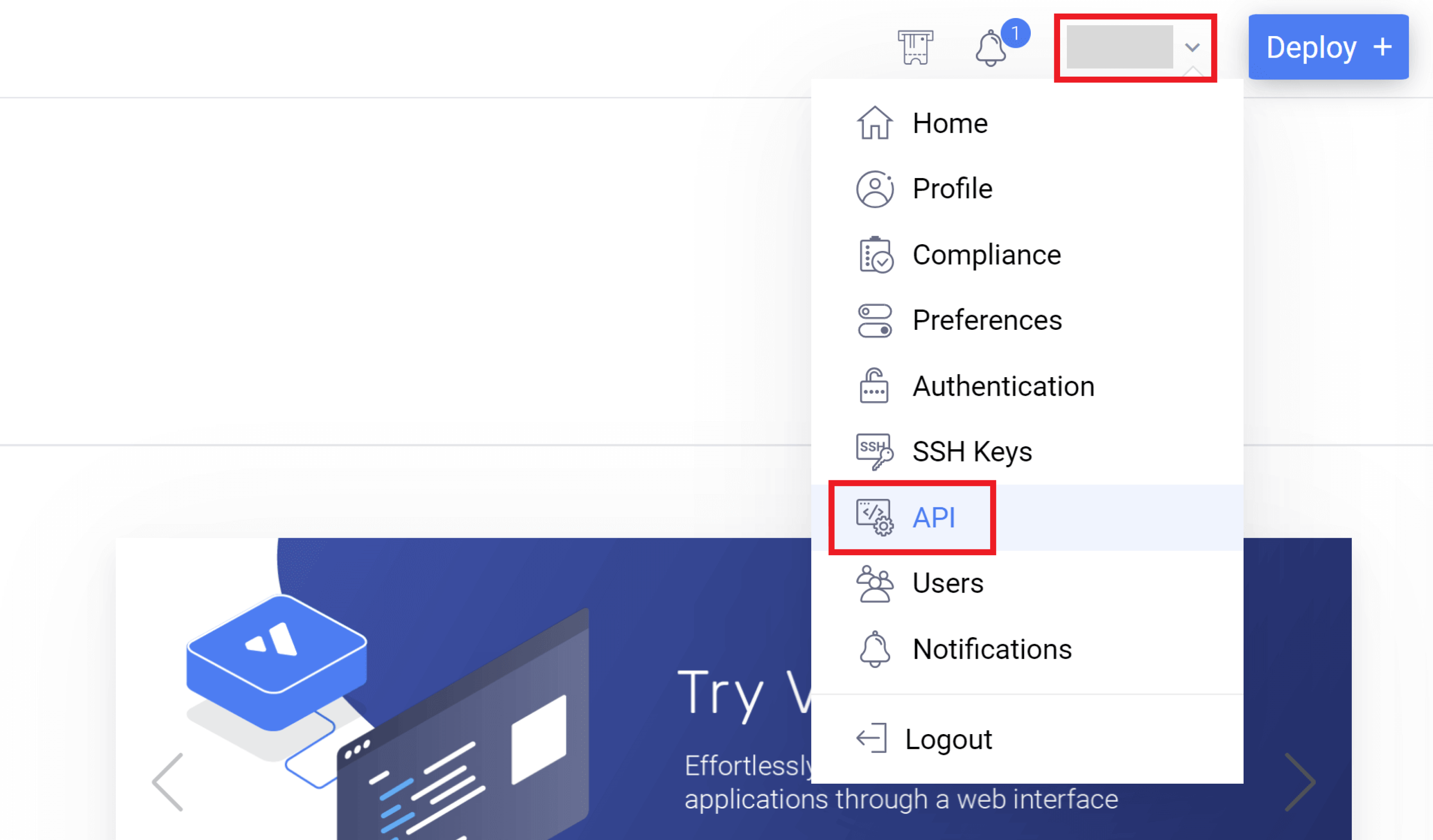 Vultr menu option API