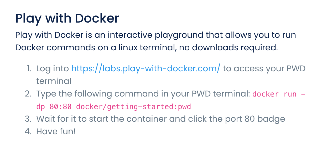 docker starting out