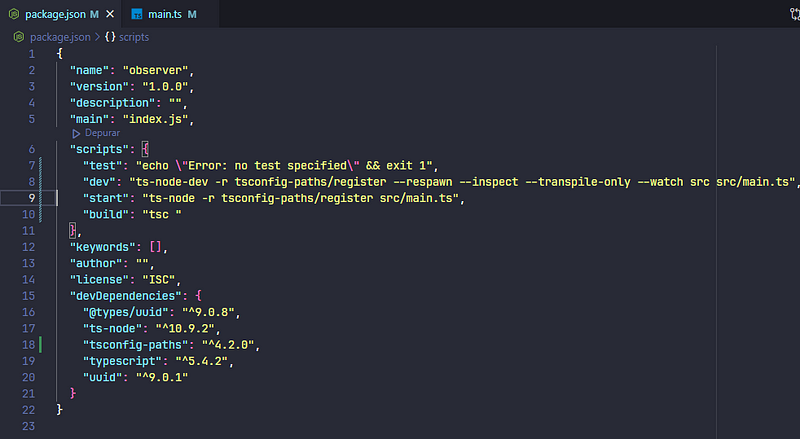 Imagem: Conteúdo do package.json