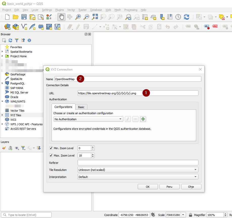 adding a source map to QGIS