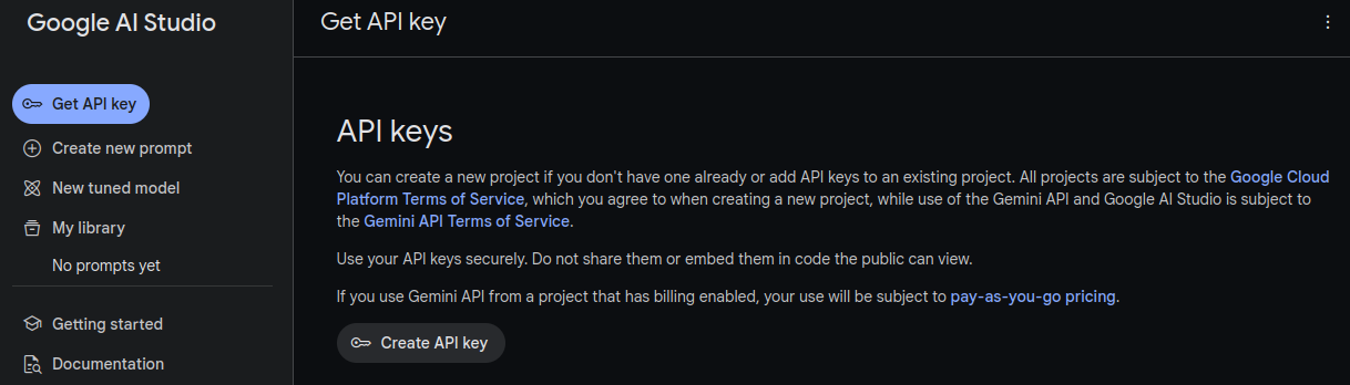 create google ai api key