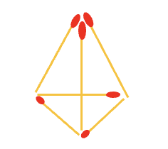 Pyramid with six matchsticks