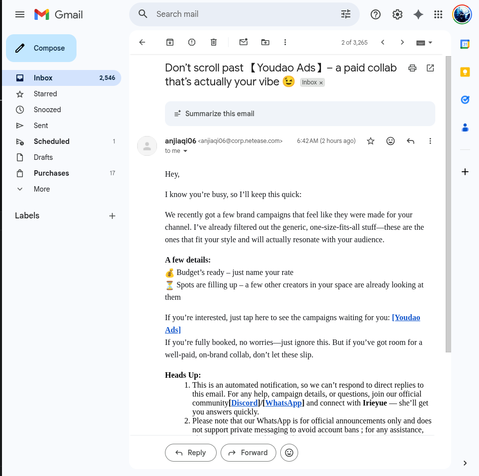 Screenshot showing the phishing email headers with a pass status for DKIM, SPF, and DMARC from corp.netease.com