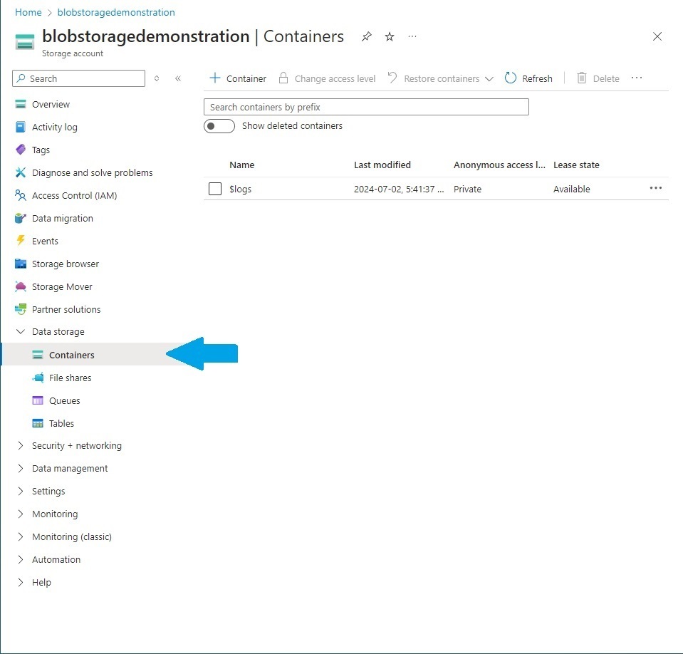 Locating the Storage Container
