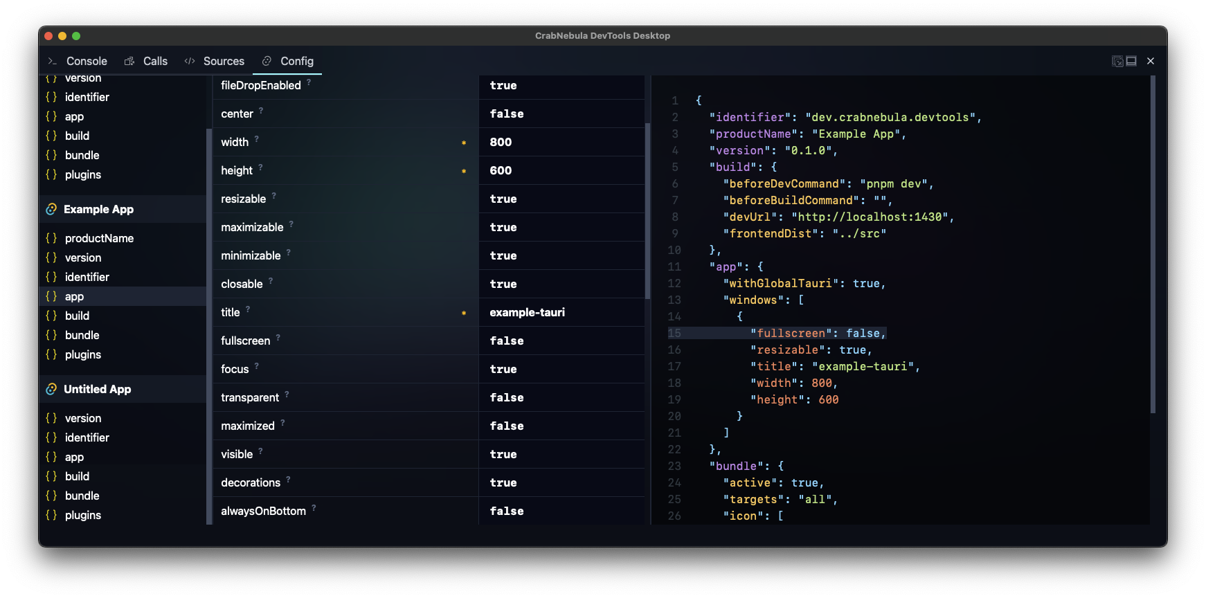 Screenshot of the standalone application