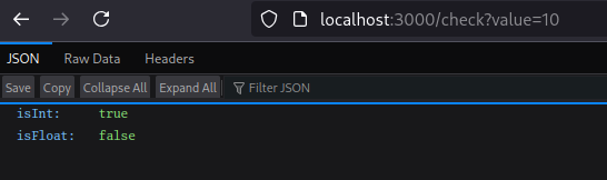 Browser output JSON