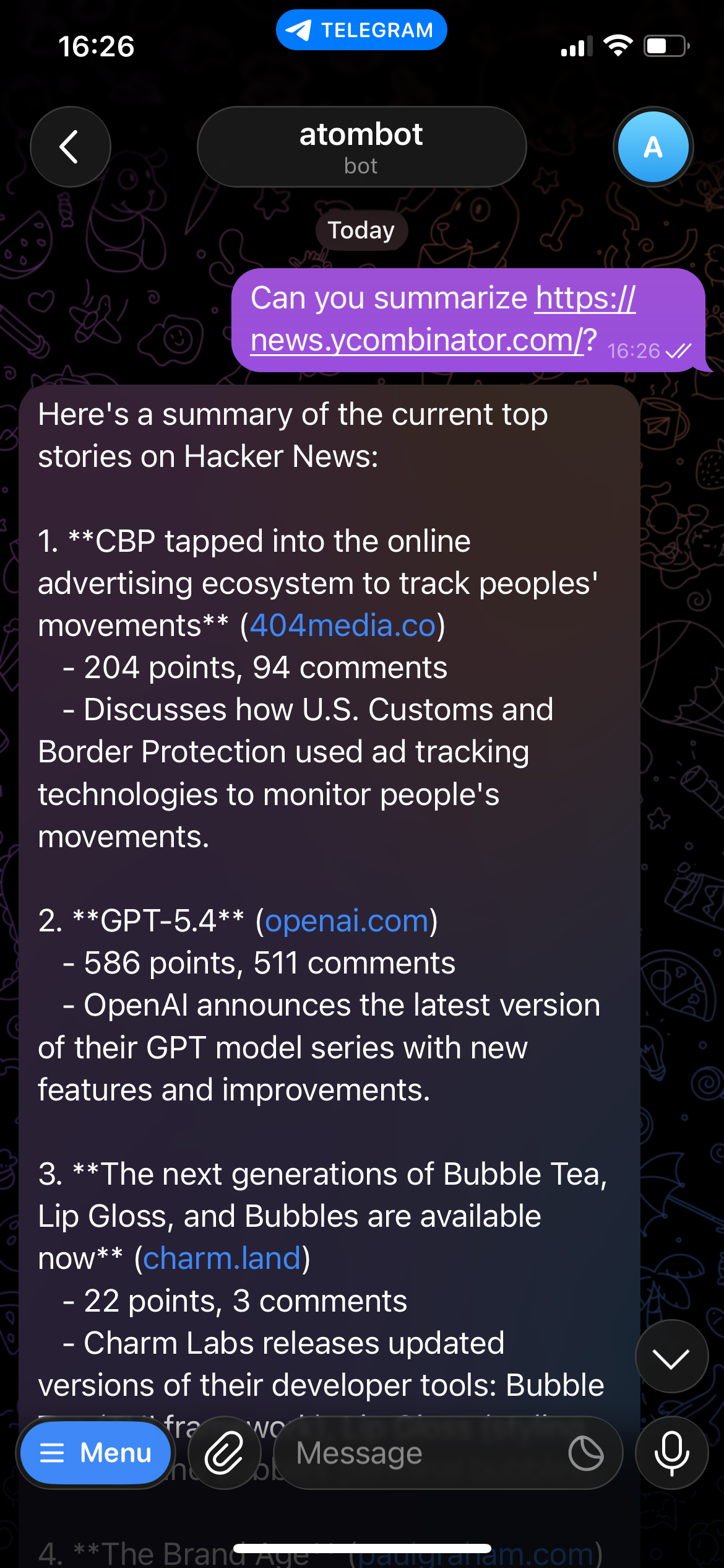 Web exploration example