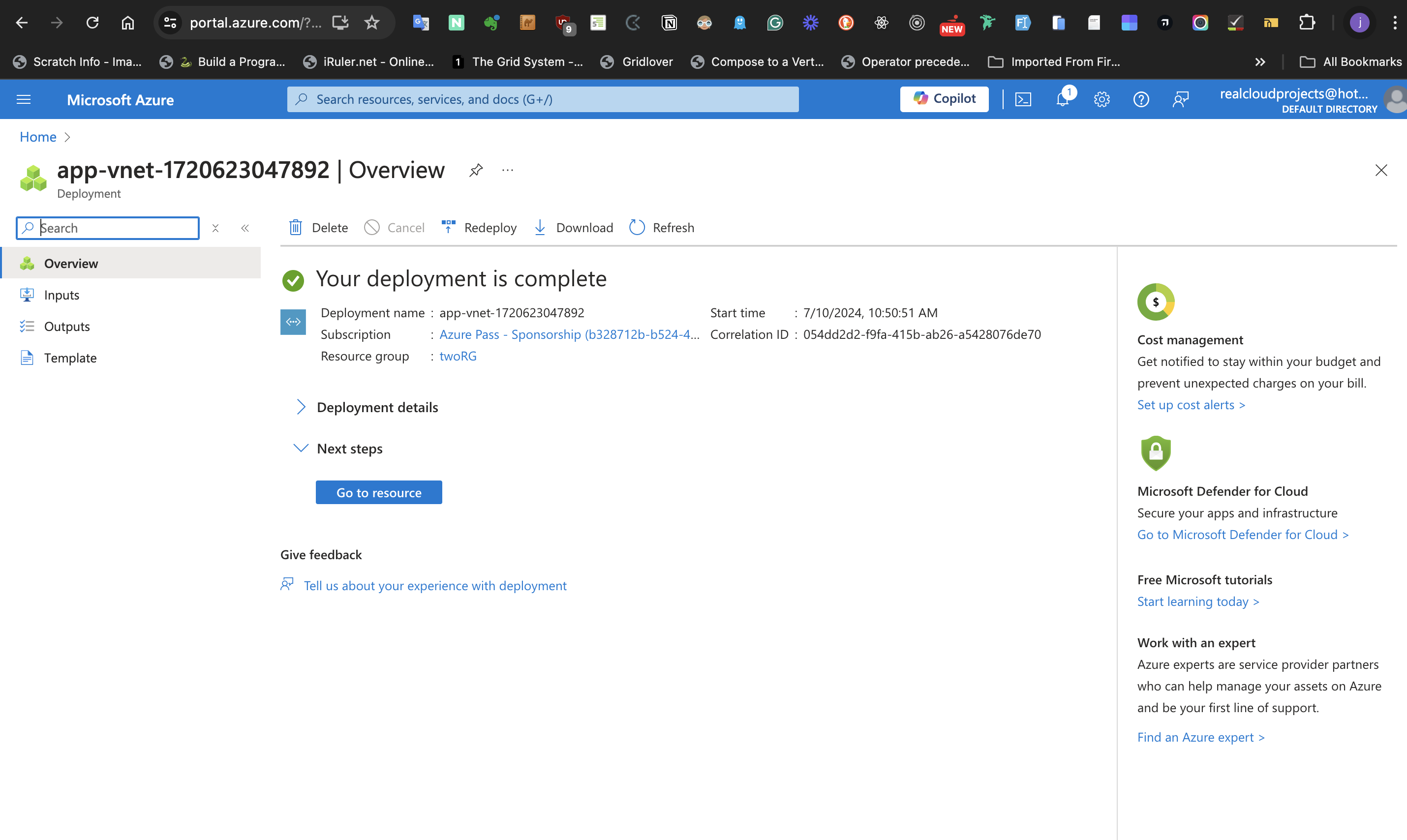Deployment completed