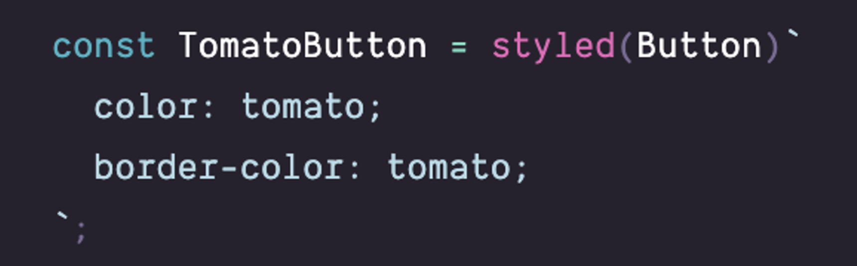 styled component tomato button