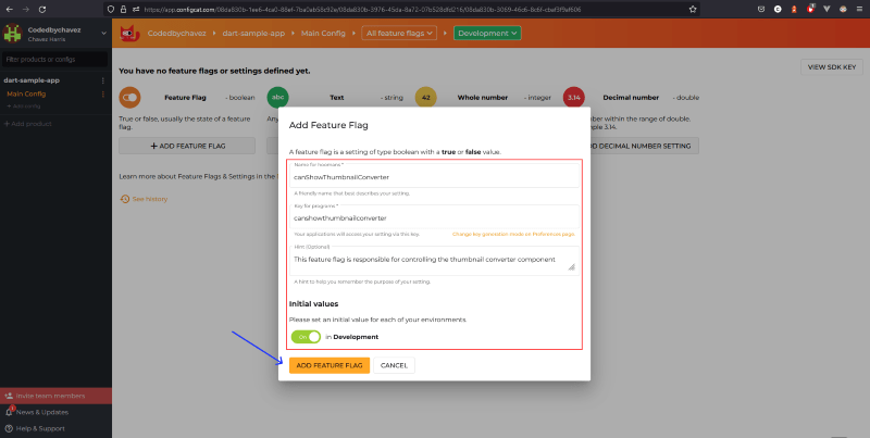 Creating a feature flag