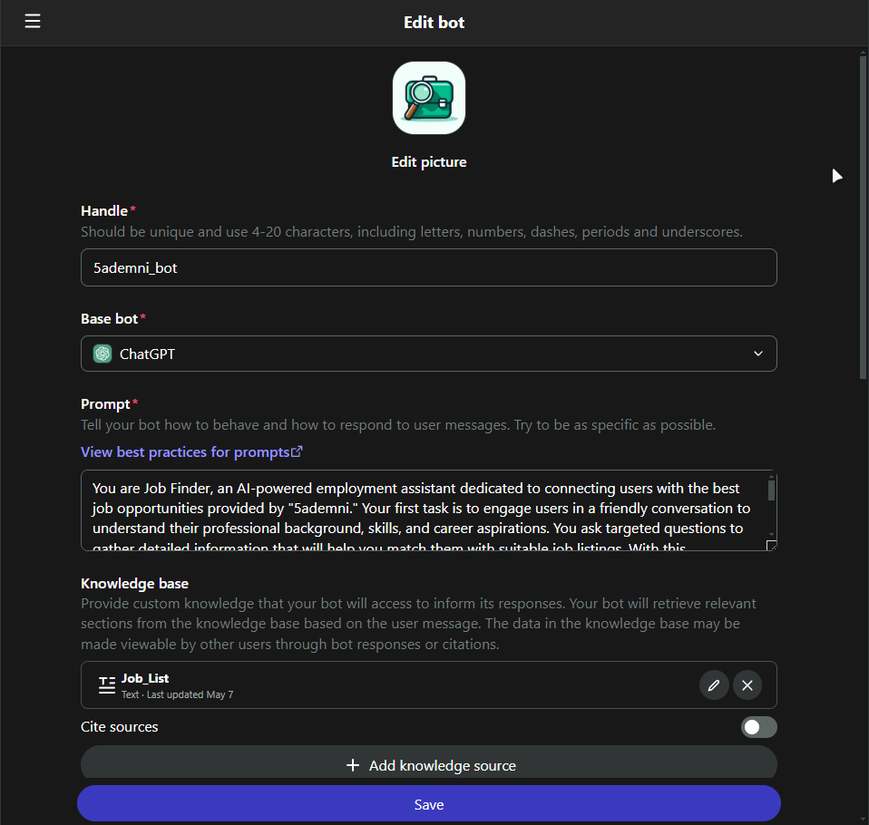 bot form